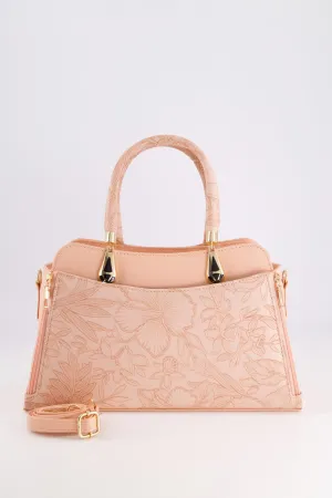 Peach Floral Handbag