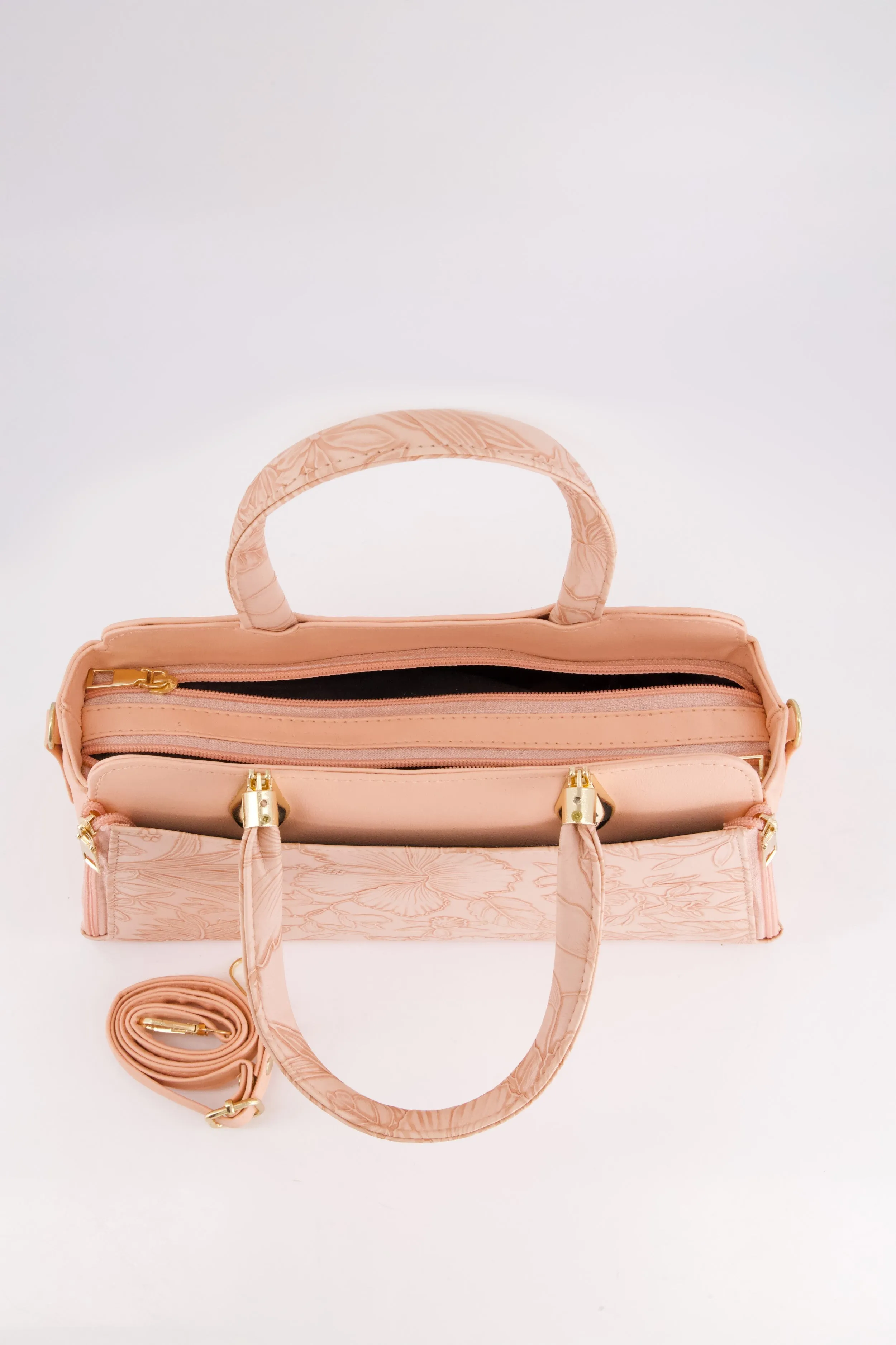 Peach Floral Handbag
