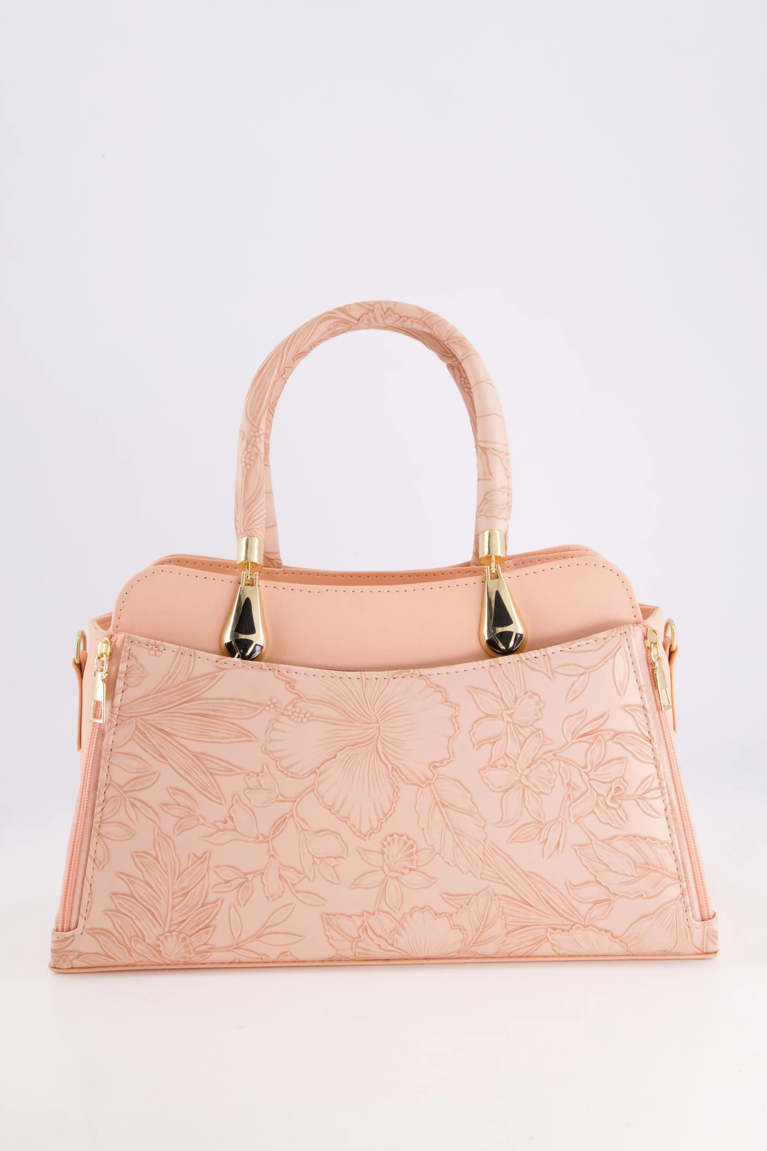 Peach Floral Handbag