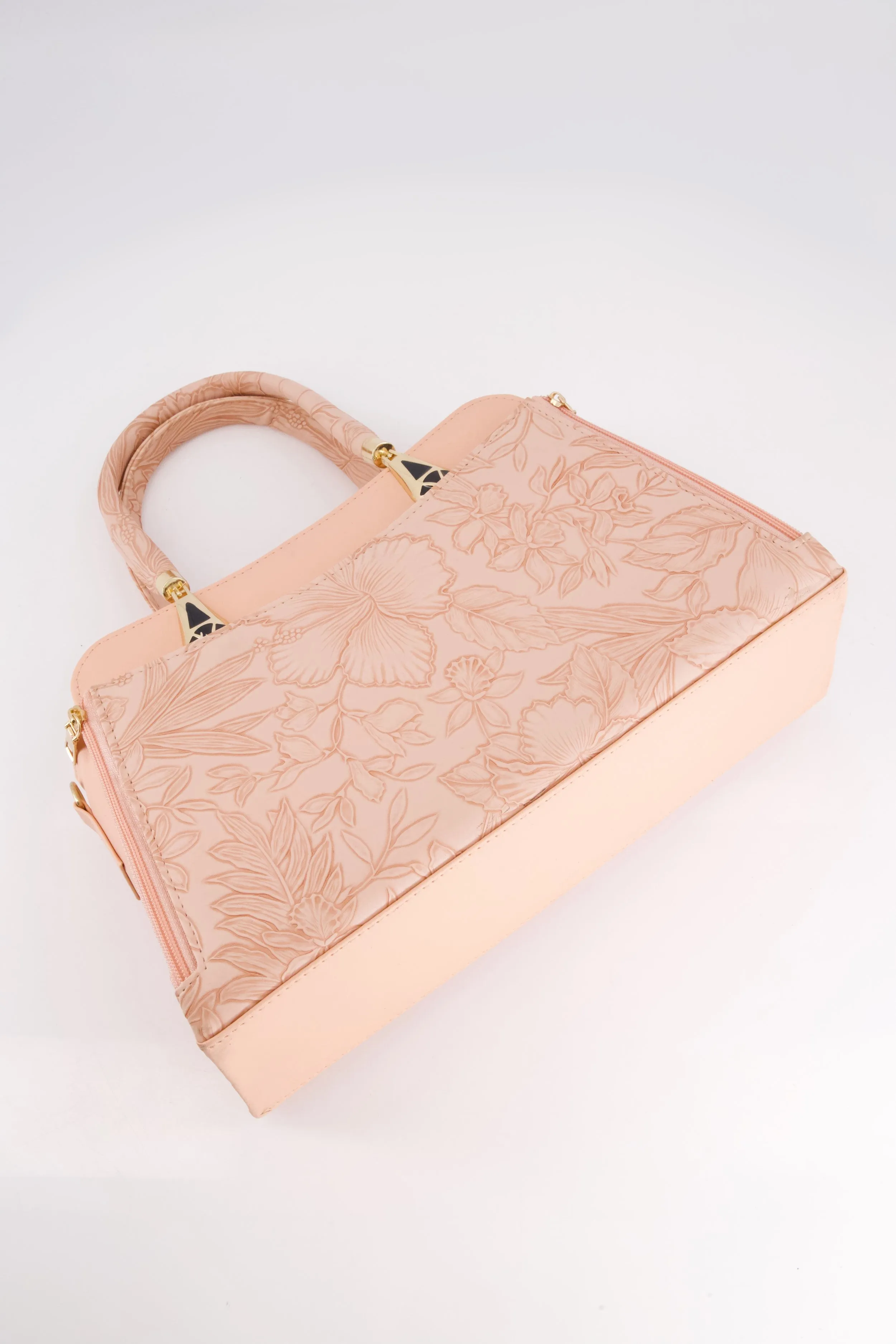 Peach Floral Handbag