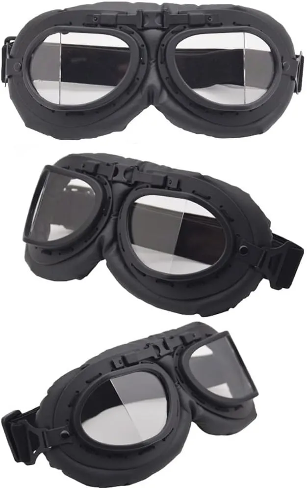 Peicees Vintage Helmet Goggles with Cotton Shemagh Keffiyeh, Motorcycle Riding Goggle Tactical Desert Scarf Neck Head Wrap