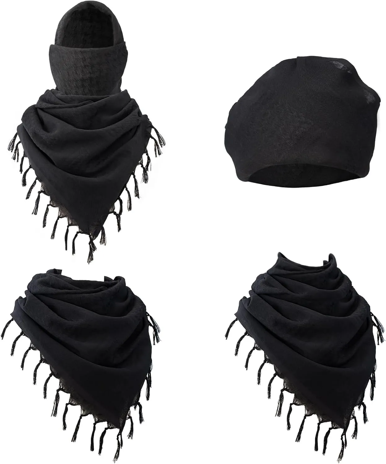 Peicees Vintage Helmet Goggles with Cotton Shemagh Keffiyeh, Motorcycle Riding Goggle Tactical Desert Scarf Neck Head Wrap