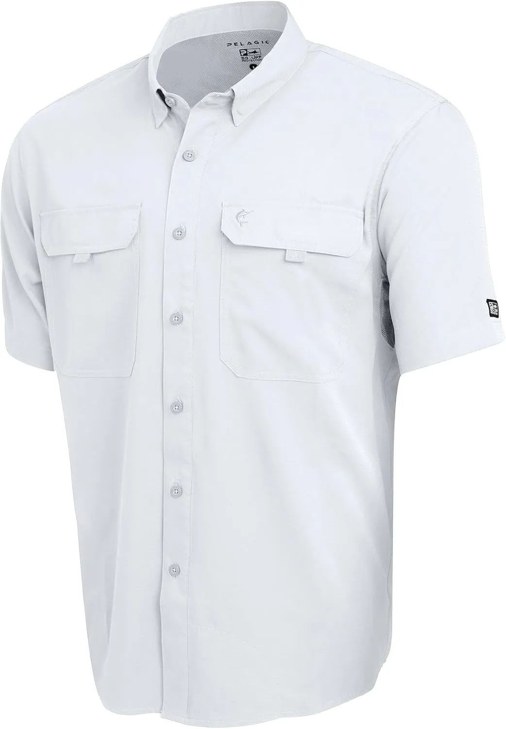 PELAGIC Men's Keys Guide Fishing Shirt, Short Sleeve, UPF 50  Protection, Ventilated and Lightweight