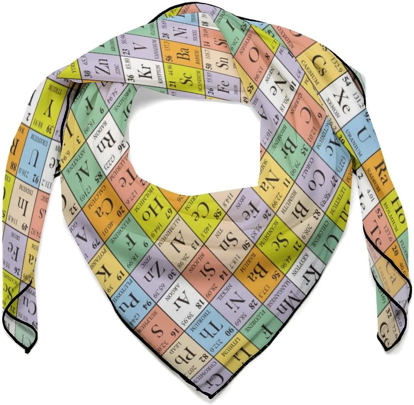 Periodic Table Square Silk Scarf for Women Fashion Neck Hair Wrap Head Scarves Bag Decoration 27''x 27'', 0ne size