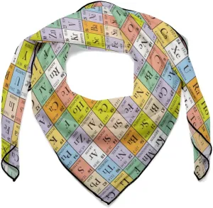 Periodic Table Square Silk Scarf for Women Fashion Neck Hair Wrap Head Scarves Bag Decoration 27''x 27'', 0ne size