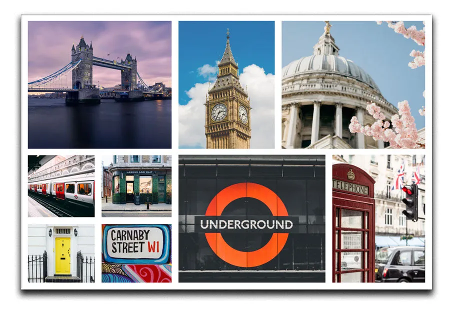 Personalised 9 Photo Collage Canvas - Landscape