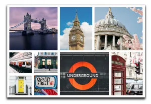 Personalised 9 Photo Collage Canvas - Landscape