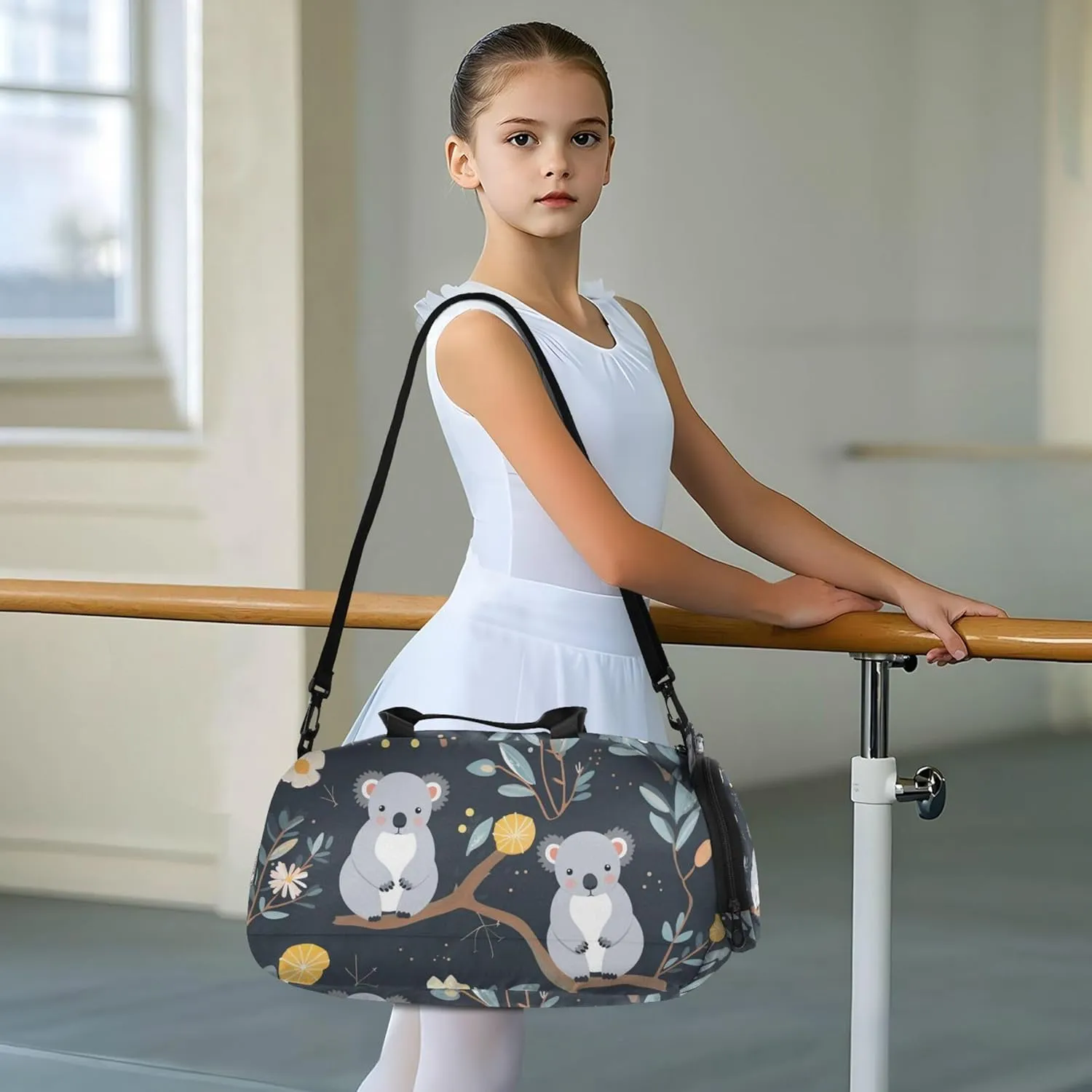Personalized Raccoon Navy Blue Gym Duffel Bag with Shoes Compartment Multifunctional Sports Bag Travel Tote for Travel, Sports, Duffel, Weekender