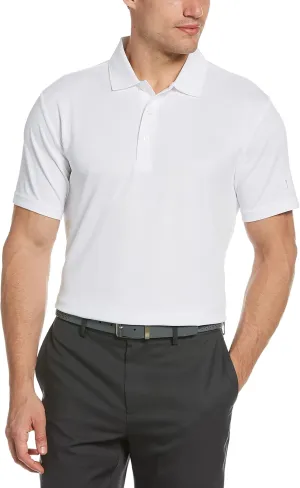 PGA TOUR Men's Airflux Solid Mesh Short Sleeve Golf Polo Shirt (Sizes S-4x)
