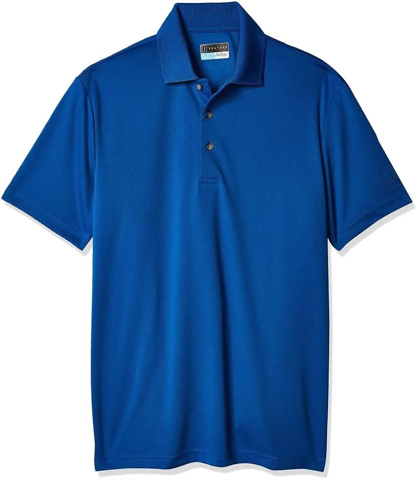 PGA TOUR Men's Airflux Solid Mesh Short Sleeve Golf Polo Shirt (Sizes S-4x)