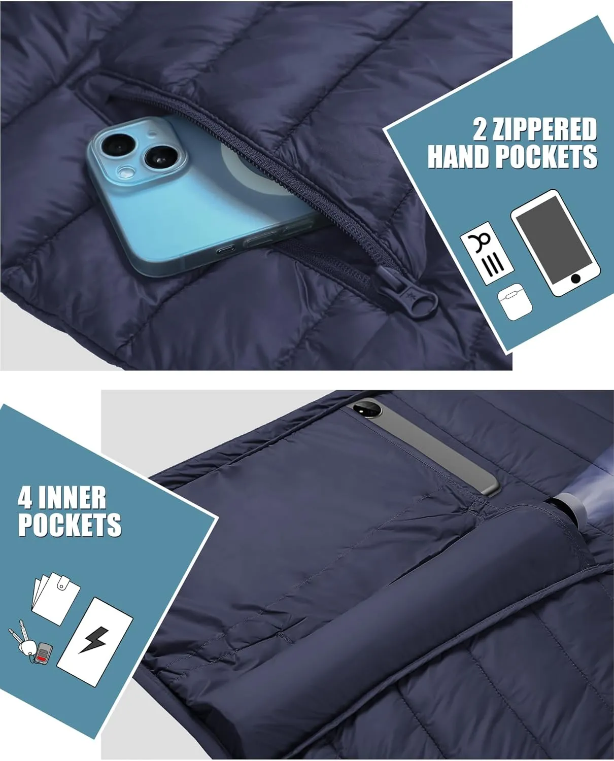 Pioneer Camp Mens Lightweight Packable Puffer Jacket Hooded Insulated Thermal Puffy Winter Jackets for Running Travel