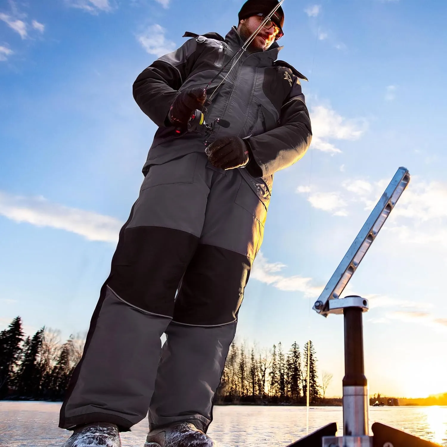 Piscifun Ice Fishing Bibs with Floating Technology, Waterproof Insulated Fishing Bibs
