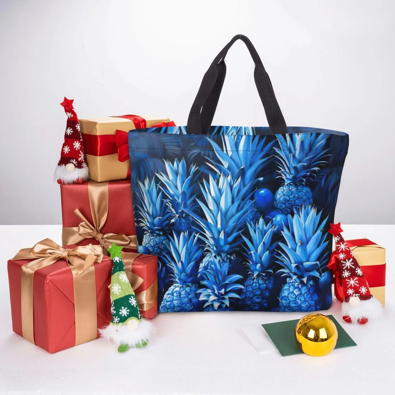 Plaid Red And Black Print Tote Bags Reusable Grocery Bag Shoulde Bag Handbag For Office Shopping Travel Women