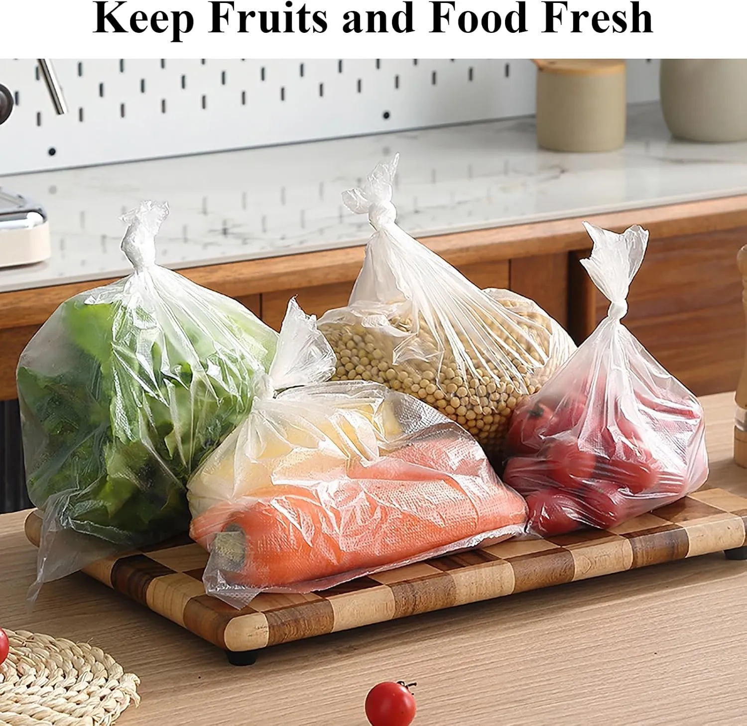 Plastic Produce Bags for Groceries,40x50cm(16x20in) Durable Clear Food Storage Bags for Bread,Fruits,Vegetables,Shopping Poly Packing Bag,350 Pcs per Roll