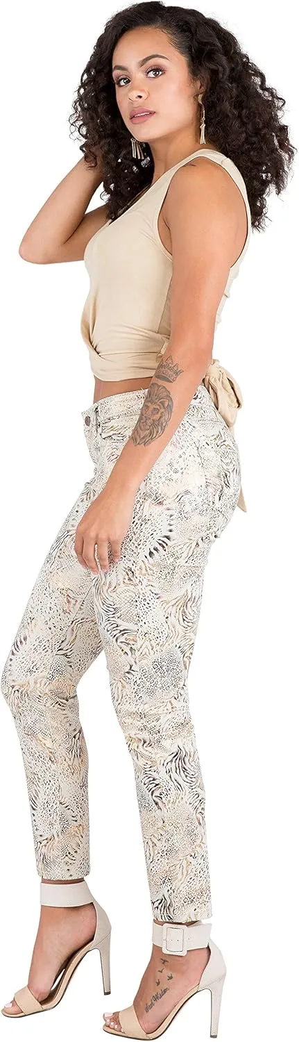 Poetic Justice Women's Curvy Fit 5-Pocket Frayed Ruffle Flare Cropped Ankle Jeans