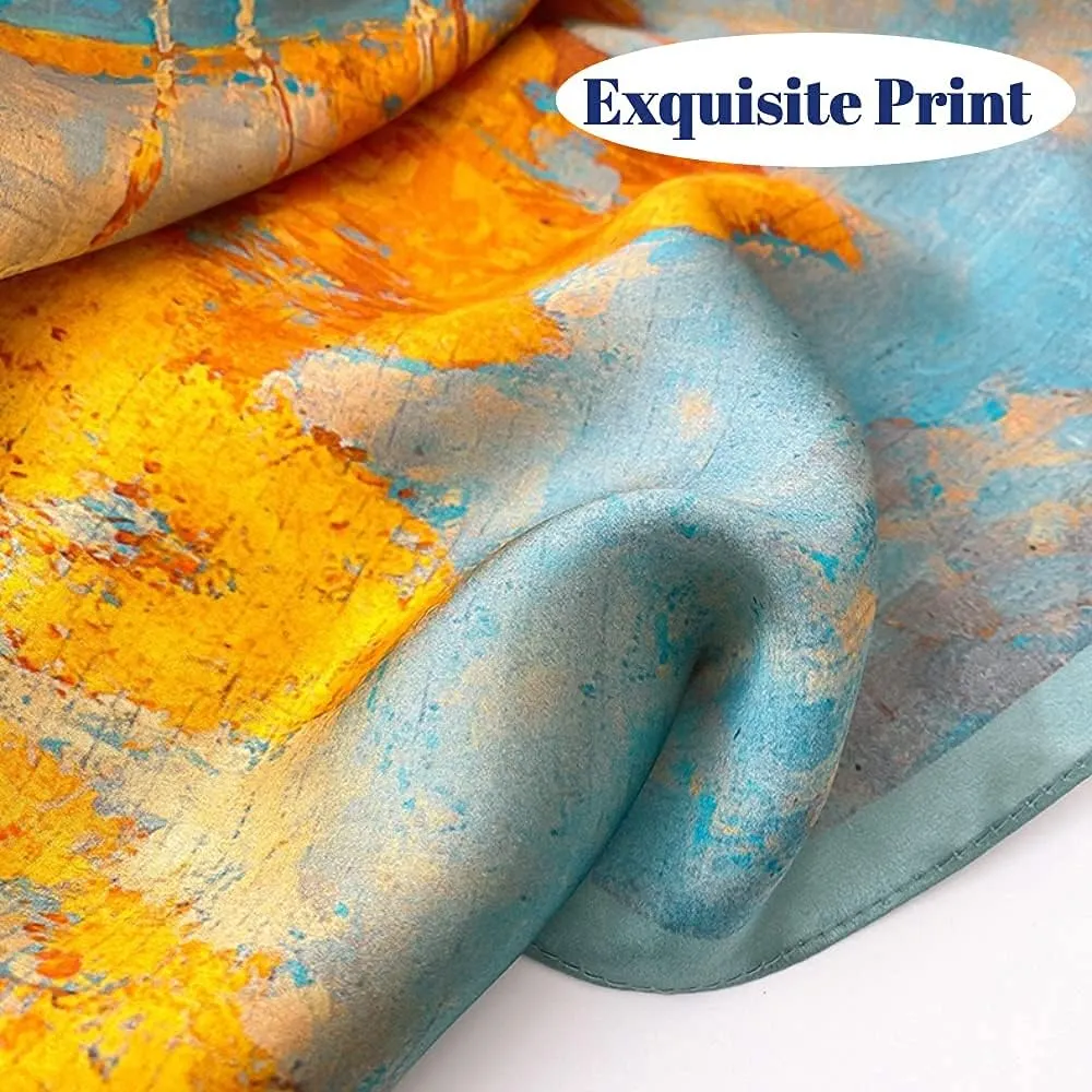 PoeticEHome 100% Mulberry Silk Neck Scarf 21"x21" Small Square Scarfs for Women Gift Packed