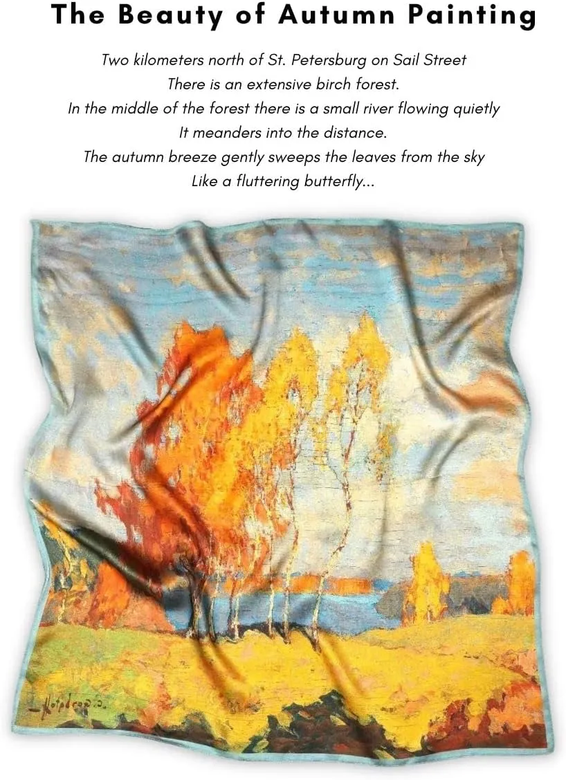 PoeticEHome 100% Mulberry Silk Neck Scarf 21"x21" Small Square Scarfs for Women Gift Packed