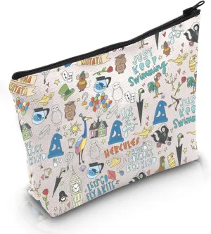 POFULL Movie Characters Collage Cosmetic Bag Fairy Tales Gift for Women