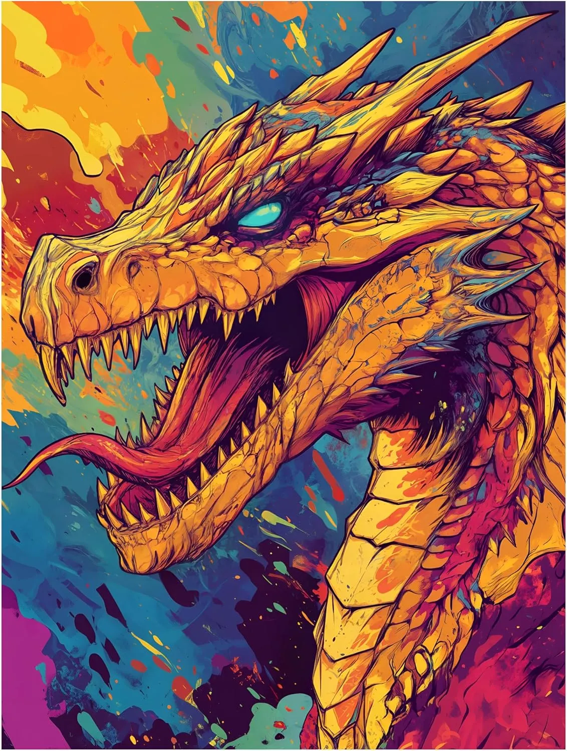 (Pop Art Dragon) - 100ct Textured Matte TCG/MTG Card Art Sleeves by Ai Armor