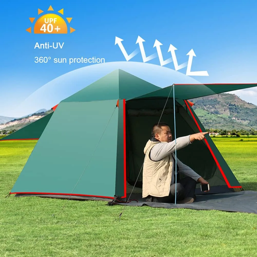 Pop Up Tent Family Camping Tent 3-4 Person Portable Tent Automatic Tent for Camping Hiking Mountaineering