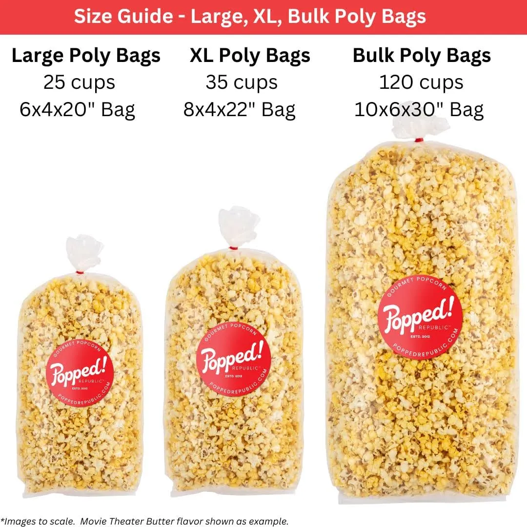 Popped! Republic Movie Theater Gourmet Butter Popcorn, Extra Large Bags, 35 Cups Per Bag