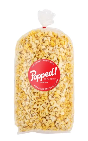Popped! Republic Movie Theater Gourmet Butter Popcorn, Extra Large Bags, 35 Cups Per Bag