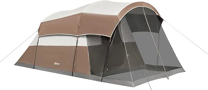PORTAL 6/8 Person Family Camping Tent with Screen Room, Water Resistant Big Tunnel Tent with Rainfly, Large Family Tent for Outdoor Camping, Party
