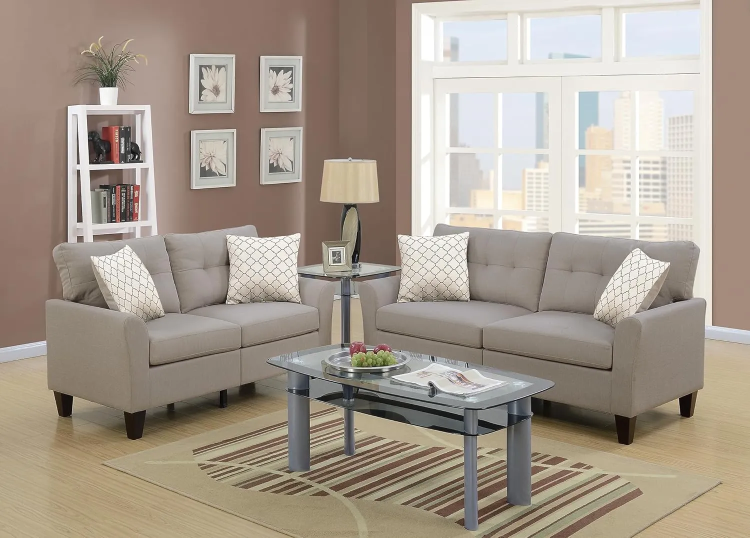 Poundex PDEX- Sofas, Beige