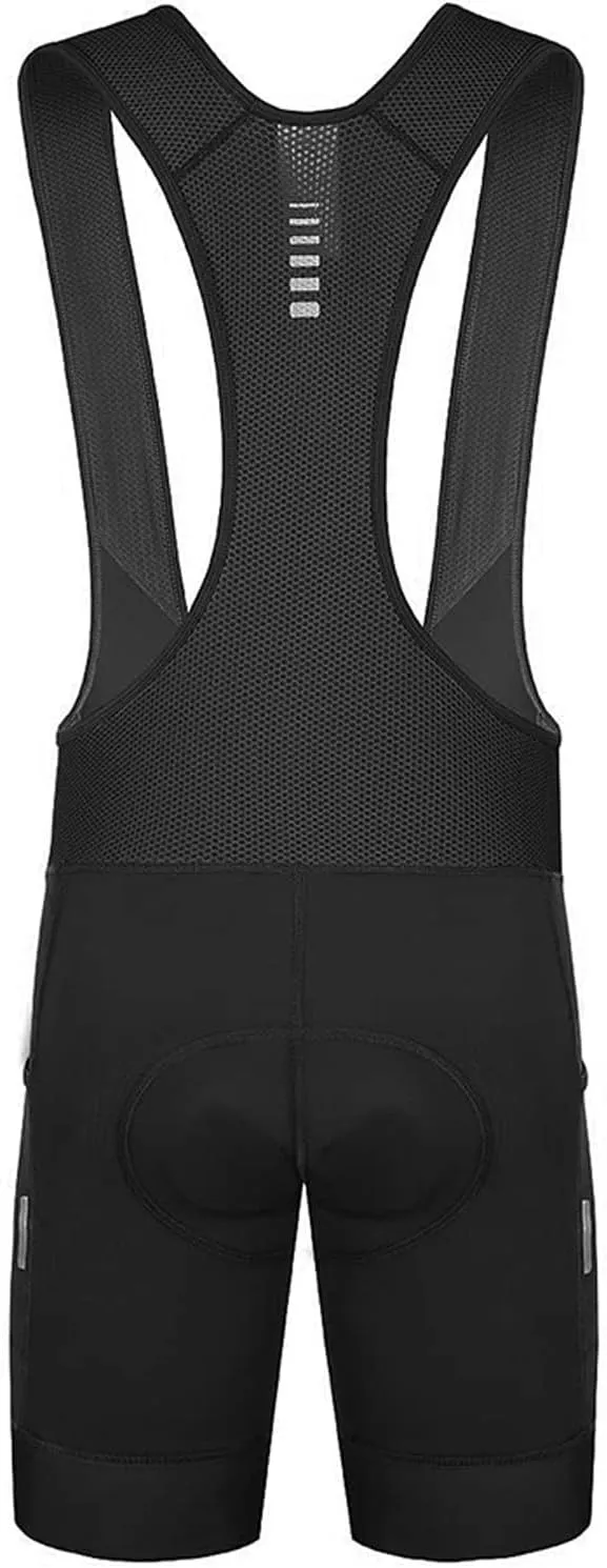 Przewalski Men's Cycling Bike Bib Short with Phone Pockets,4D Padded Breathable Biking Bicycle Bib Tights