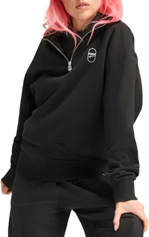 PUMA Mens Downtown 180 Mock Neck Half Zip Sweatshirt Casual - Black - Size XL