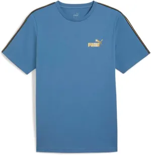PUMA - Mens Ess Tape Minimal Gold Tee, Color Blue Horizon, Size: Large