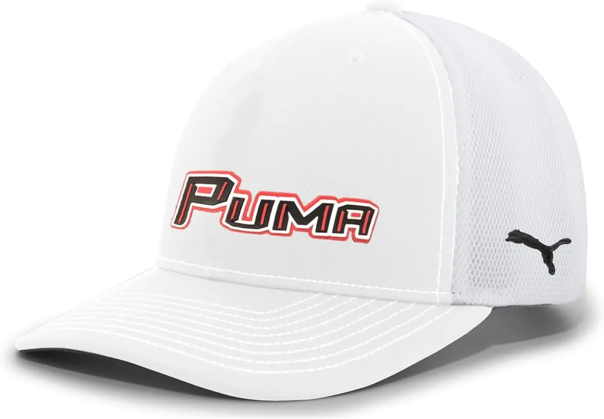 PUMA Race Logo Performance Air Mesh Trucker Adjustable Strapback Hat