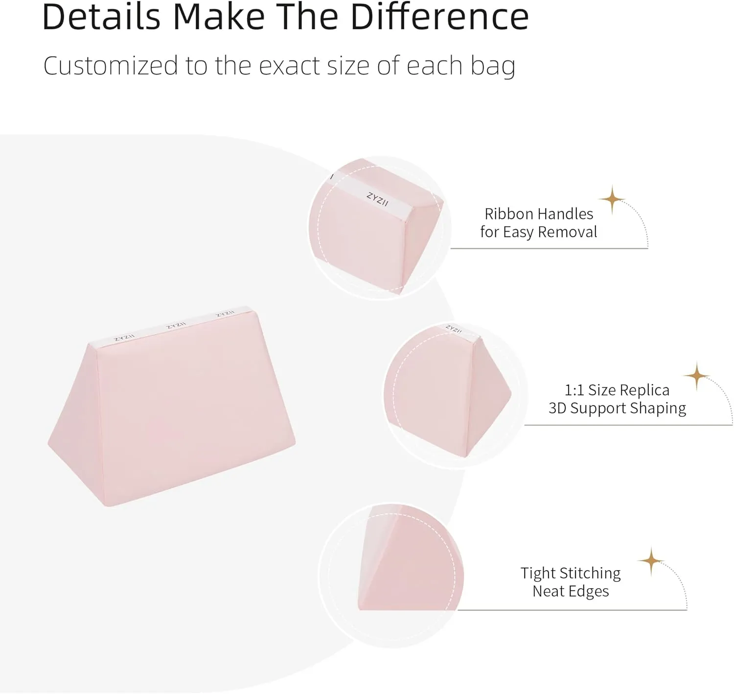 Purse Pillow for Kelly Pochette/Mini2/20/25/28/32/35/40/42/50,Memory Foam Shaper Insert,Silky Bag Pillow for Luxury Handbag Tote(Kelly32 Retourne,Pink)