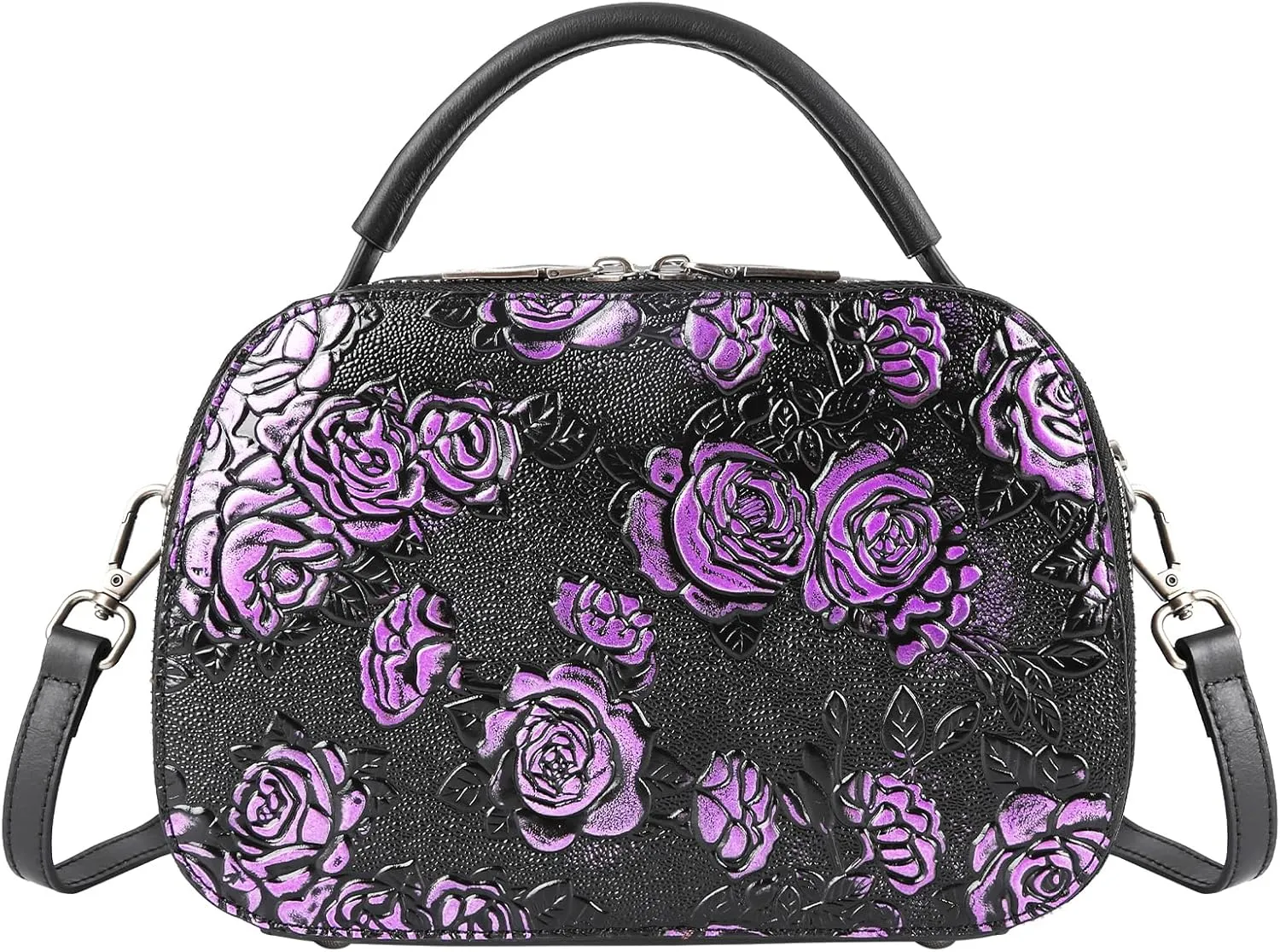 Purses for Women Genuine Leather Satchel Handbags Hand Painted Retro Top Handle Bags