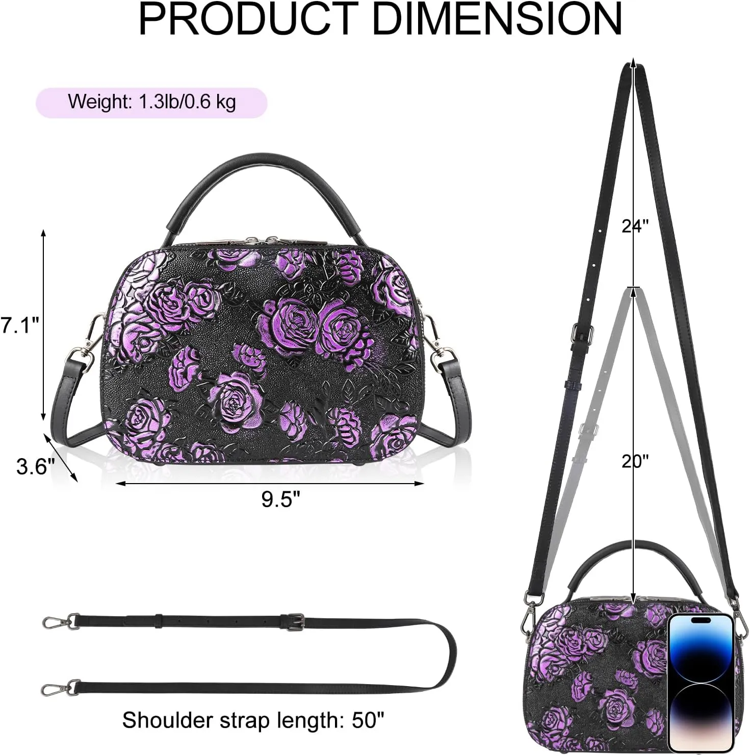 Purses for Women Genuine Leather Satchel Handbags Hand Painted Retro Top Handle Bags
