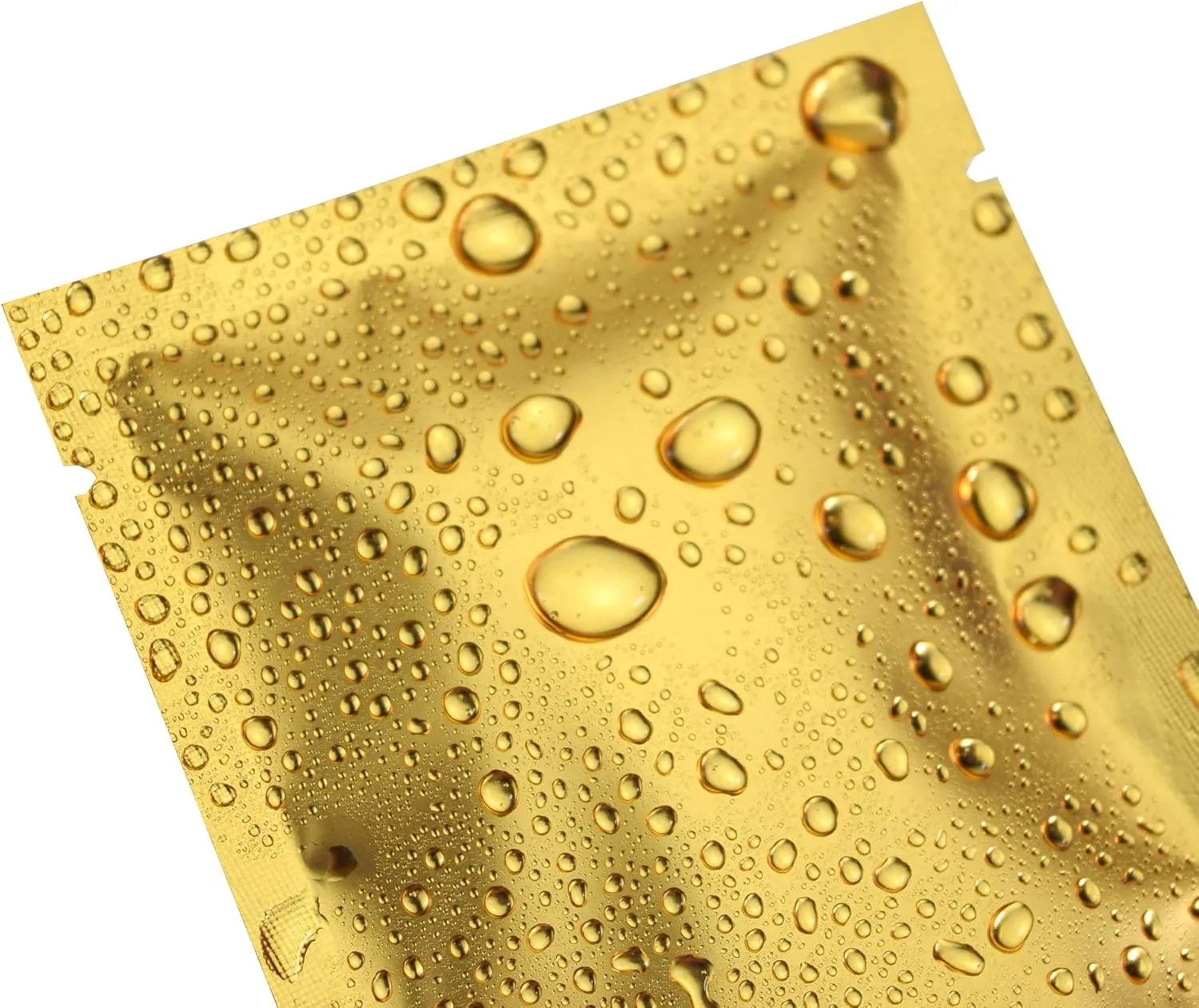 QQ Studio 100 PCS Metallic Mylar Foil Open Top Sealable Bags (7x10cm (2.7x3.9"), 100x Gold)