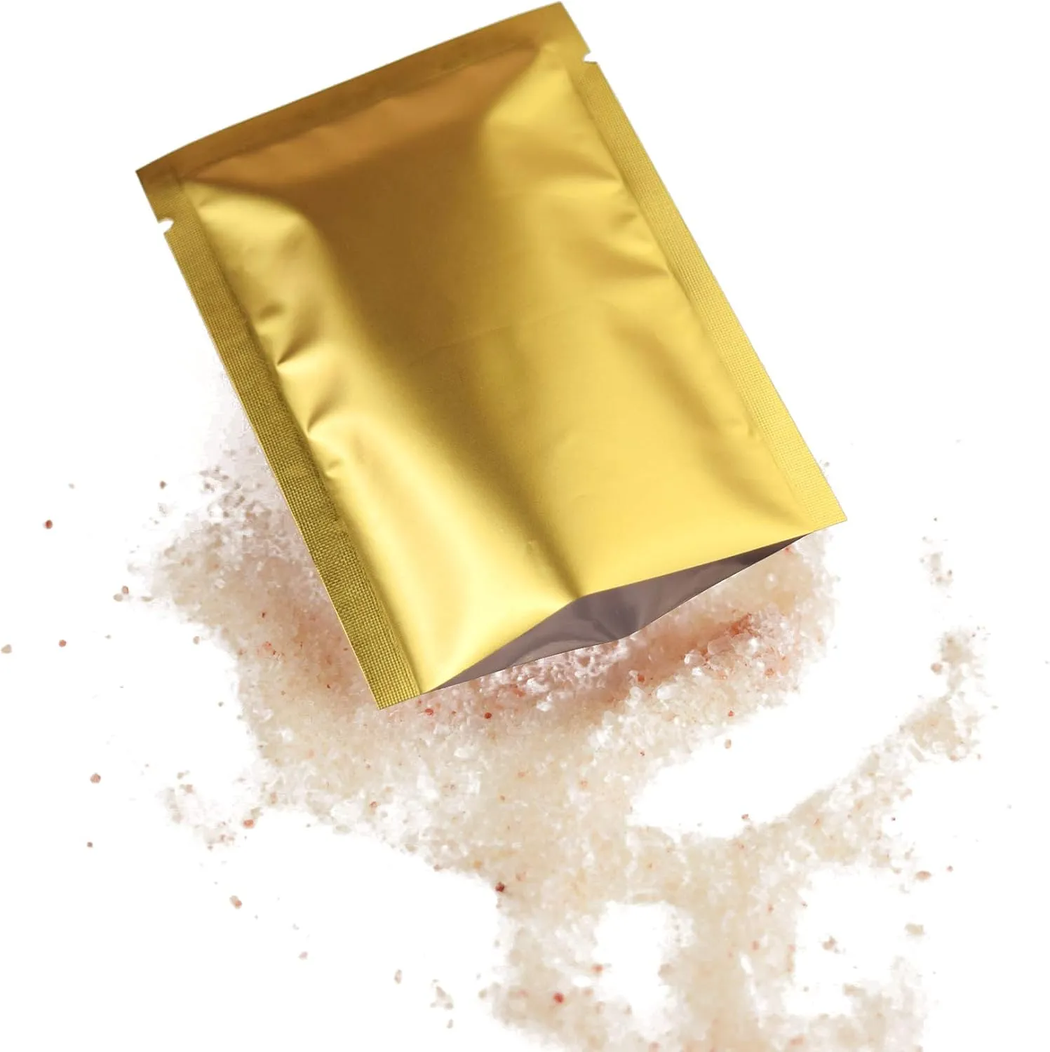 QQ Studio 100 PCS Metallic Mylar Foil Open Top Sealable Bags (7x10cm (2.7x3.9"), 100x Gold)