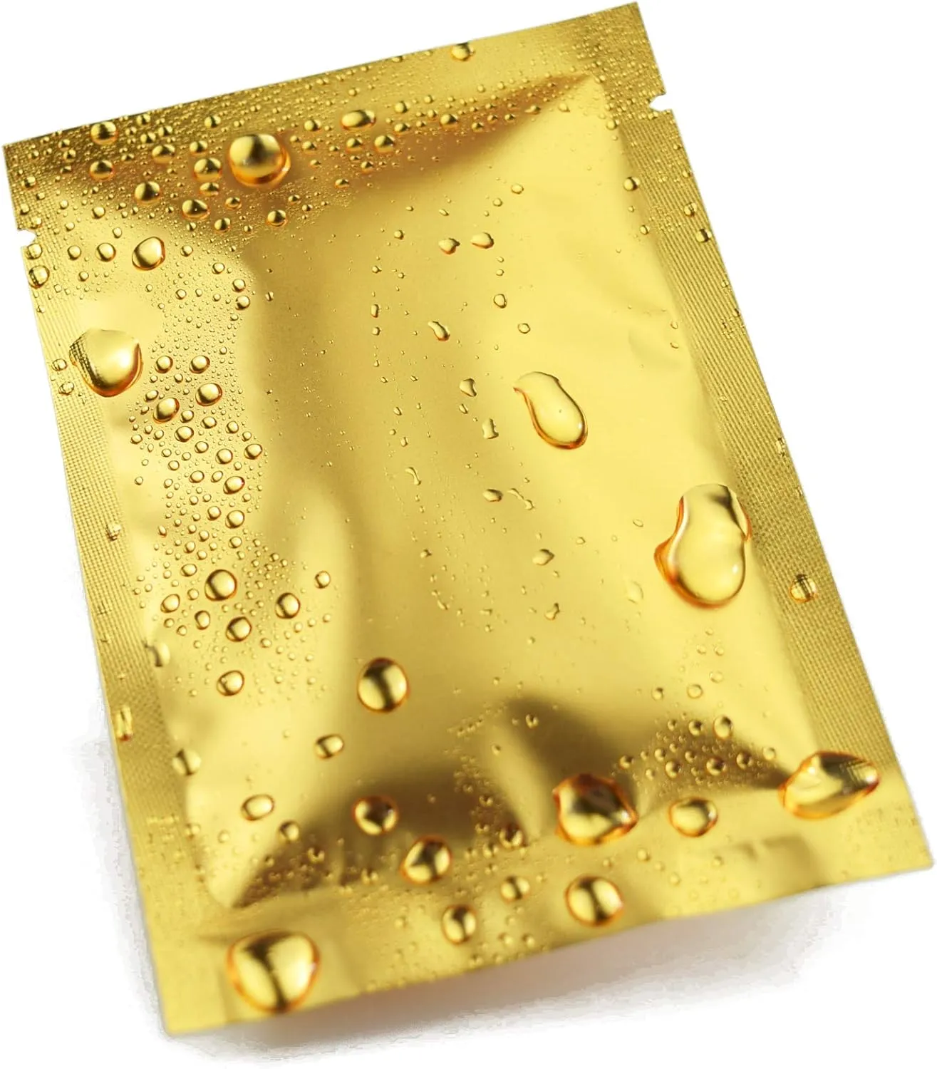 QQ Studio 100 PCS Metallic Mylar Foil Open Top Sealable Bags (7x10cm (2.7x3.9"), 100x Gold)