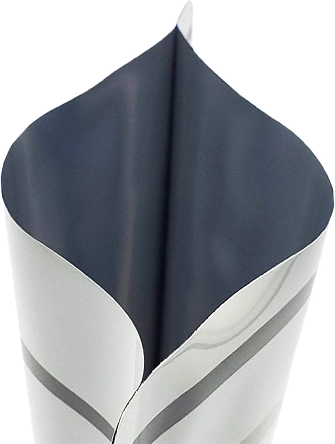 QQ Studio Pack of 100 Color Aluminum Metallized Foil Single-Use Dispenser Tip Open Bottom Heat Seal Sample Pouch (2" x 4.3", White w/Gray Bottom Stripes)