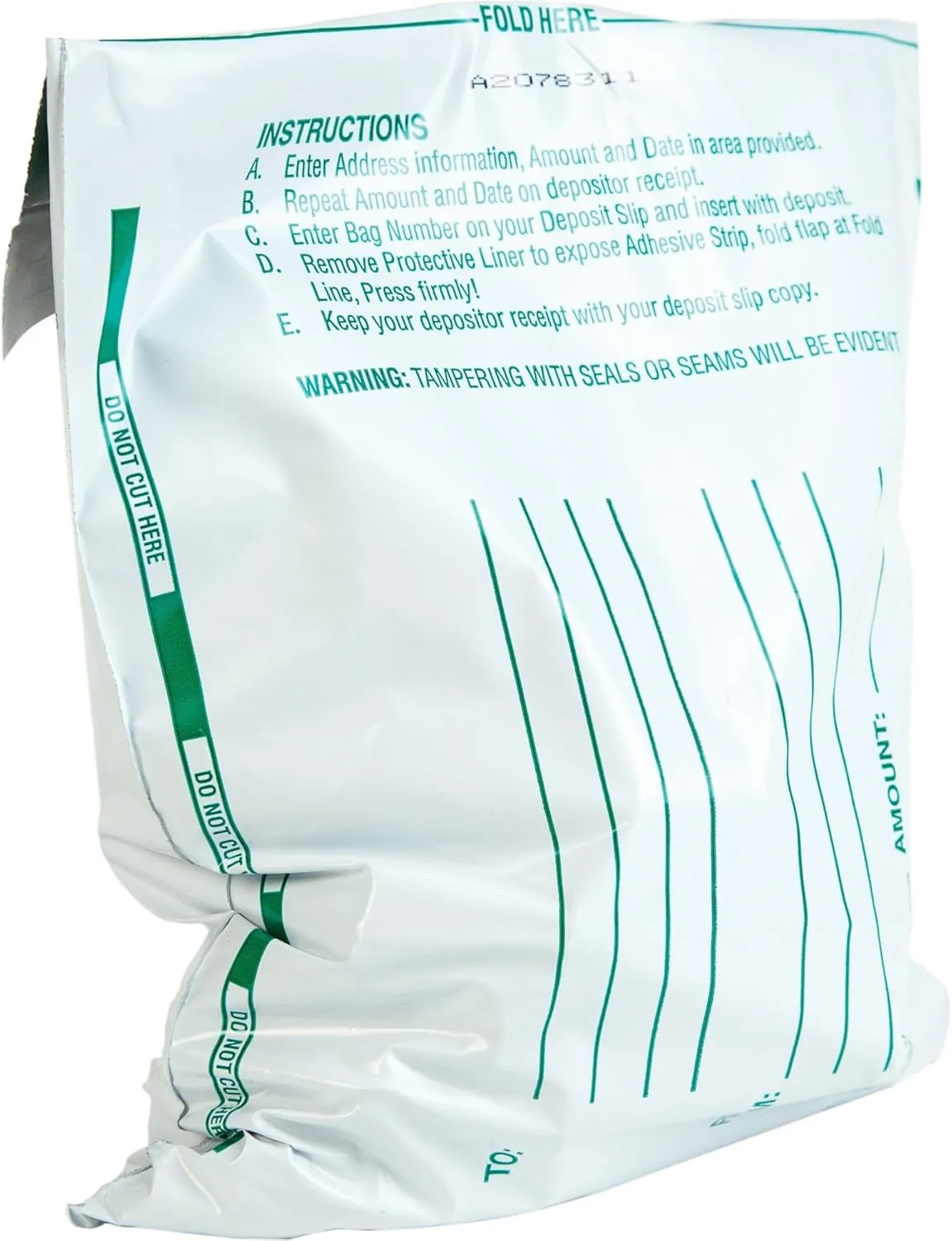 Quality Park, Cash Handling, Poly Night Deposit Bags, Pull Off Strip, White, 8.5x10.5, 100 per Box (45224)