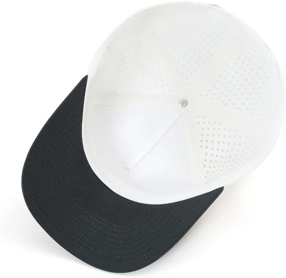 Quick-Dry Snapback Hats, 5-Panel Water-Resistant Mesh Baseball Caps for Men & Women, Golf, Running or Workouts