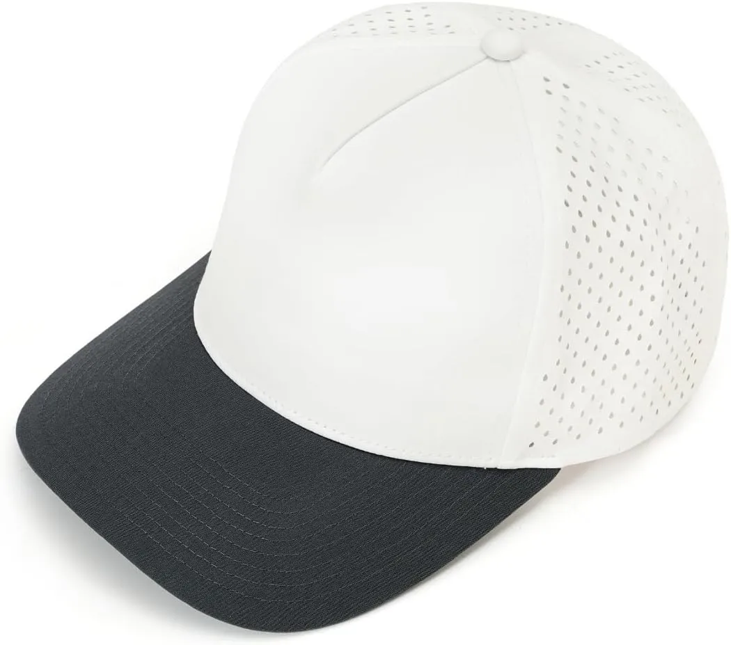 Quick-Dry Snapback Hats, 5-Panel Water-Resistant Mesh Baseball Caps for Men & Women, Golf, Running or Workouts