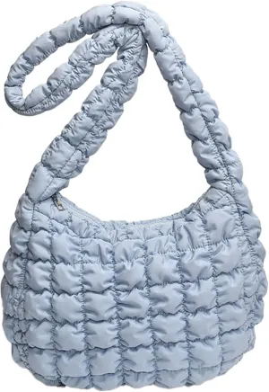 Quilted Crossbody Bag Women 2025 Puffer Tote Large Carryall Nylon Puffy Shoulder Pleated Cloud Bubble Messenger Bag