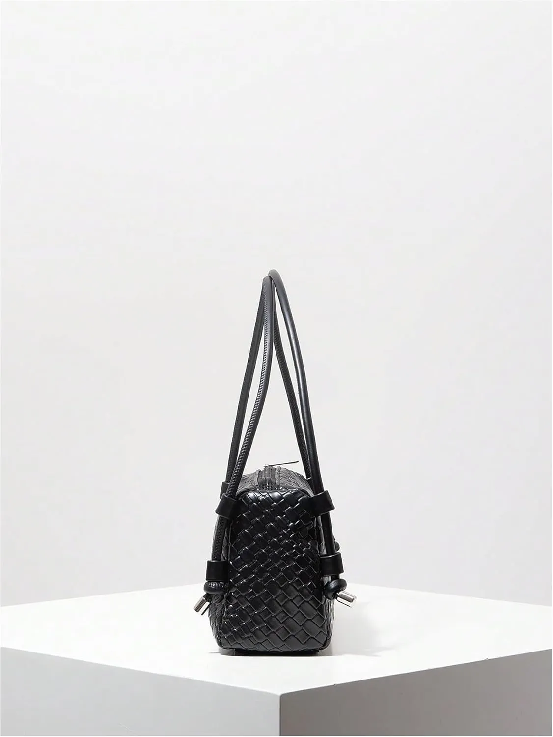QWINEE Women's Hobo Bags Double Handle Shoulder Bag Zipper Textured Pu Leather Underarm Bag Vintage Handbag