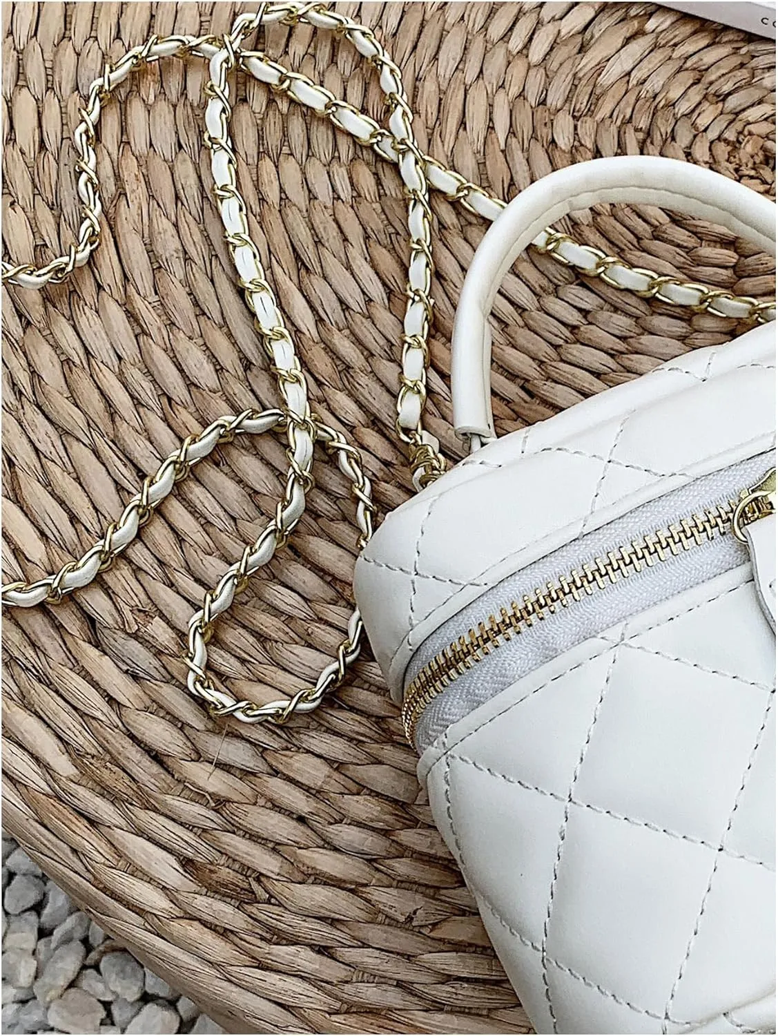 QWINEE Women's Silver Top Handle Crossbody Bag Small Crocodile Embossed Satchel Bag Mini Bucket Handbag