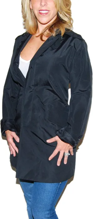 Ralph Lauren Polo Collection Purple Label Womens Silk Mid Coat Jacket USA Black 2 $2598