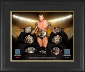 Randy Orton World Wrestling Entertainment Framed 16" x 20" Grand Slam Champion Collage with a Piece of Match-Used Canvas - Limited Edition of 250 - Wrestling Plaques and Collages
