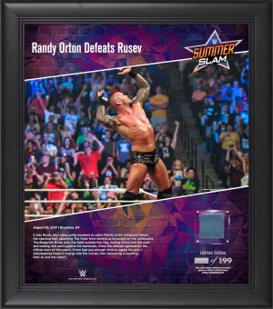 Randy Orton WWE Framed 15" x 17" 2017 SummerSlam Collage with a Piece of Match-Used Canvas - Limited Edition of 199 - Wrestling Plaques and Collages