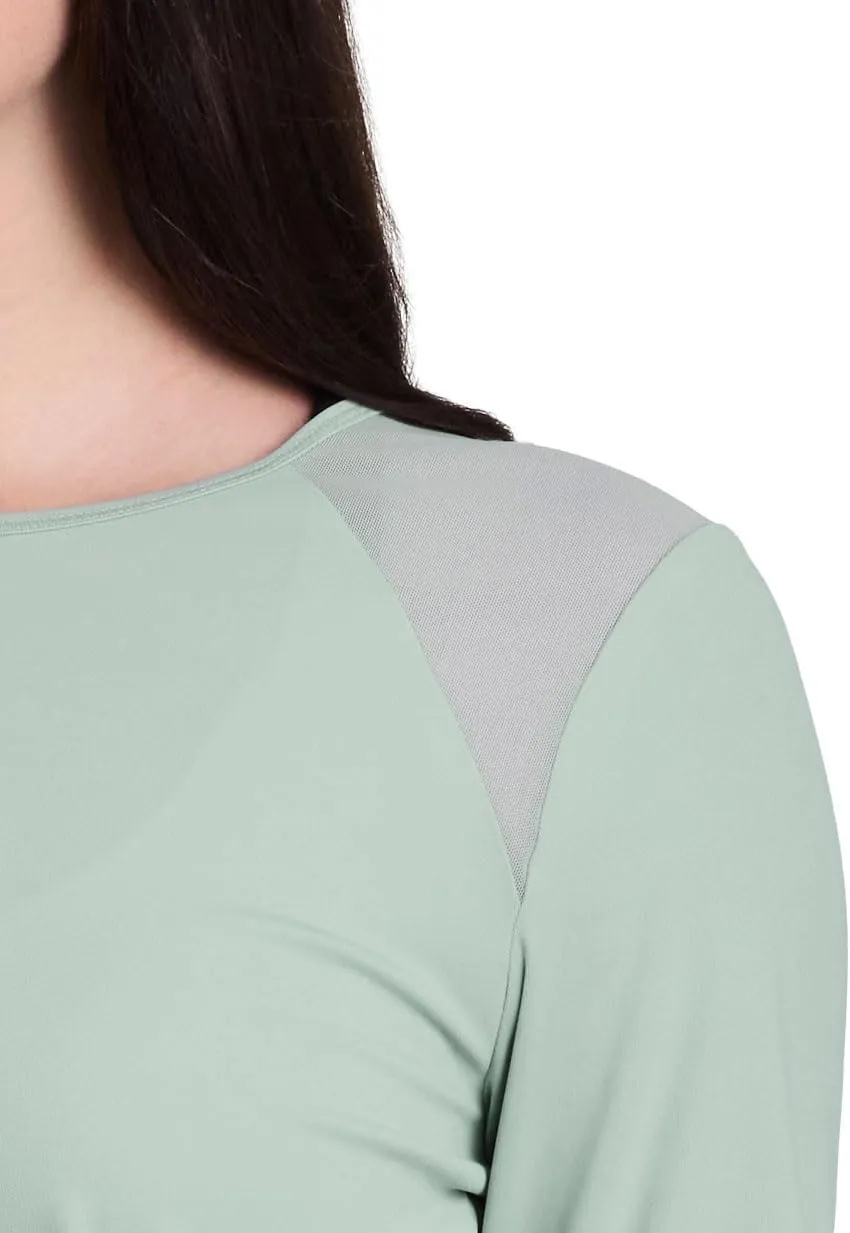 RBX Active Women's Long Sleeve Ventilated Mesh Lightweight Running Workout Crewneck T-Shirt