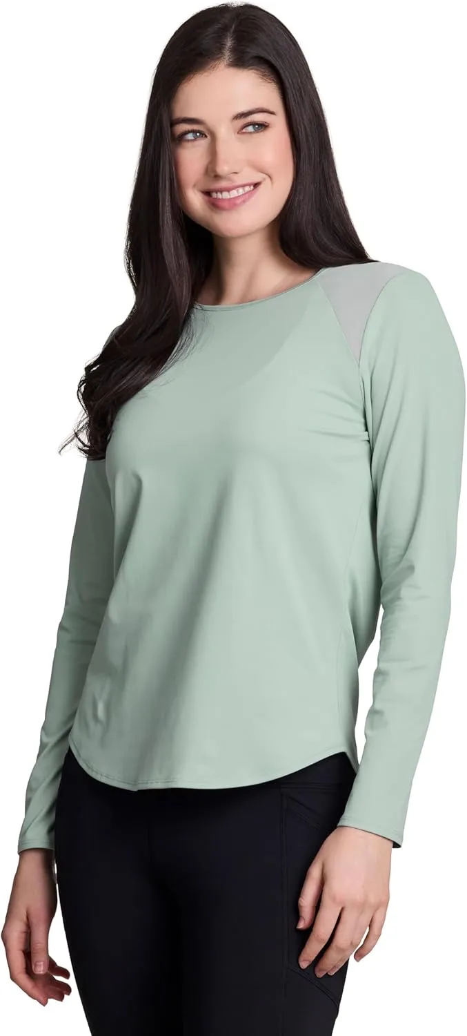 RBX Active Women's Long Sleeve Ventilated Mesh Lightweight Running Workout Crewneck T-Shirt